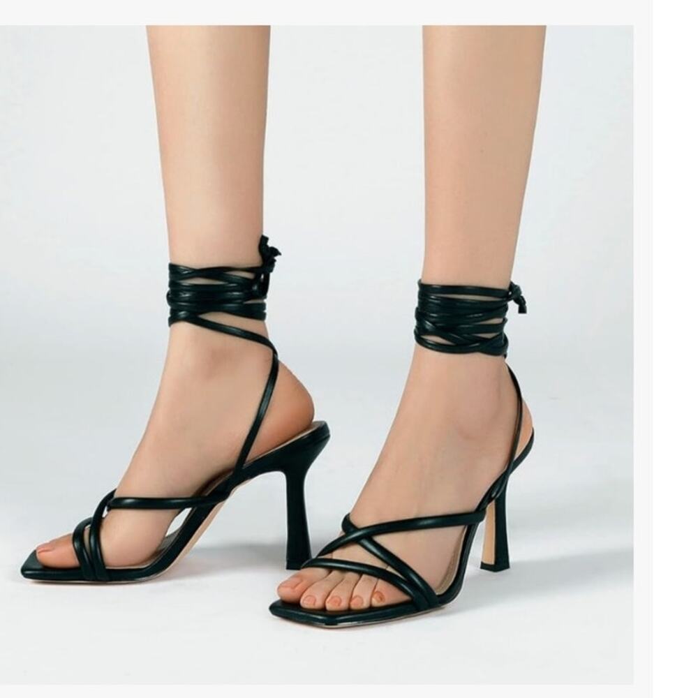 Heels SIZE 10.5 BLACK STRAPPY Formal